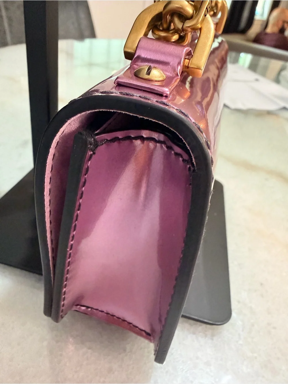 Dior Metallic Pink J'Adior Mini Shoulder Bag with Gold Hardware - Picture 9 of 12